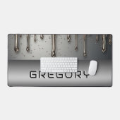Métal liquide s'écoulant sur une surface chrome ar (Clavier et souris)
