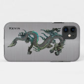 Metal Look Asiatique Dragon iPhone 5S coque (Dos (Horizontal))