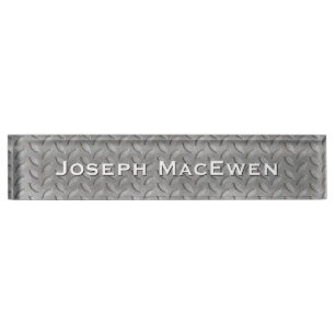 Metal look Tread Bord Custom Desk Name plate Naambordje