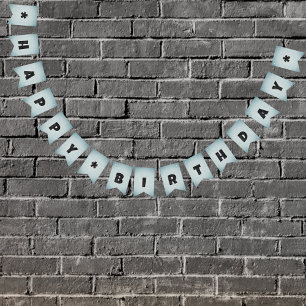 Metal Look Verjaardag / Elk aangepast bericht Man Vlaggetjes