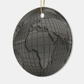 Metal look World Wereldbol Ornament (Links)