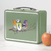 Métal Lunchbox avec oiseaux et fleurs (En situation)