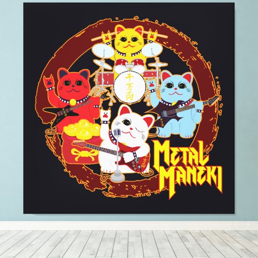 Metal Maneki Canvas Afdruk (Insitu (Houten vloer))