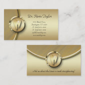 Métal molaire dentaire d'or de carte de visite (Devant / Derrière)