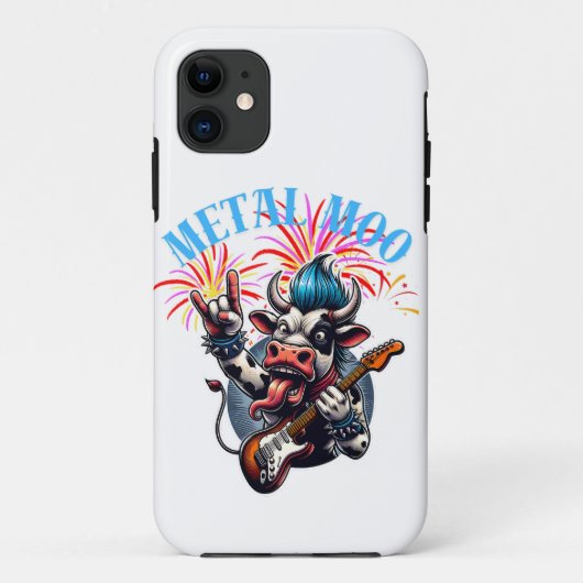 Metal Moo-d – Rockin' Cow with a Guitar Case-Mate iPhone Case (Achterkant)