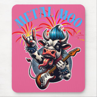    Metal Moo-d – Rockin' Cow with a Guitar Muismat