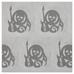 Metal Music Guitar en Skull Fabric Stof