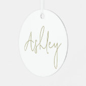 Métal Ornement blanc avec votre nom En écriture or (Avant gauche)