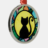 Métal Ornement d'aquarelle de Kitty en verre souillé (Droite)