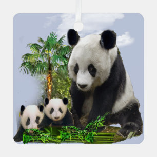 Métal Ornement en céramique Panda Bears
