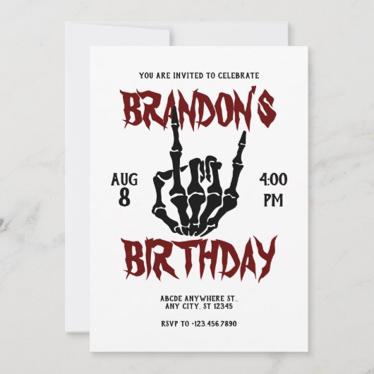 Metal Rock Verjaardag Kaart (Voorkant)