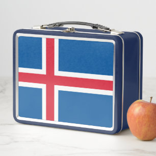 Metal Roestvrij Lunchbox met IJslandse vlag