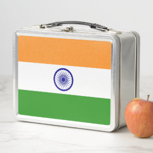 Metal Roestvrij Lunchbox met India vlag