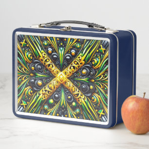 Metal Roestvrij Lunchbox met Jamaicaanse kleuren