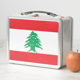 Metal Roestvrij Lunchbox met Libanese vlag