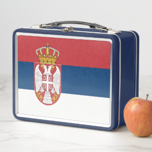 Metal Roestvrij Lunchbox met Servische vlag