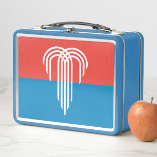 Metal Roestvrij Lunchbox met vlag van Kansas City