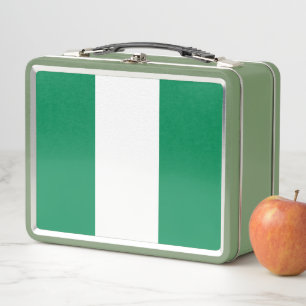 Metal Roestvrij Lunchbox met vlag van Nigeria