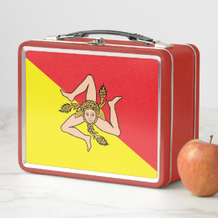 Metal Roestvrij Lunchbox met vlag van Sicilië