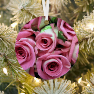 Métal Roses rouges et jaunes, ornement en cercle métalli