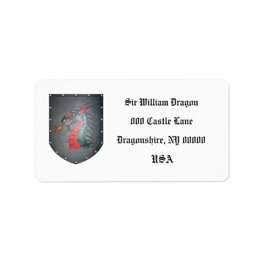 Metal Shield Dragon White Etiket (Voorkant)