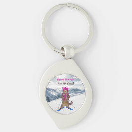 Metal Sleutelhanger, Shred de Pow Ski Cat Sleutelhanger