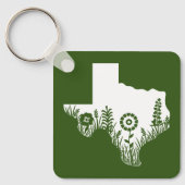Metal Square Sleutelhanger Texas Outline Forest Gr (Voorkant)