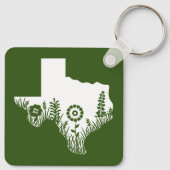 Metal Square Sleutelhanger Texas Outline Forest Gr (Achterkant)
