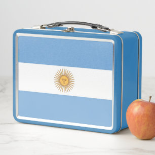 Metal Stainless Lunchbox met Argentijnse vlag