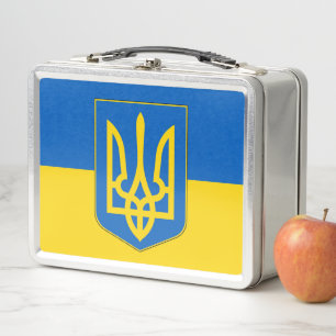 Metal Stainless Lunchbox met Oekraïense vlag