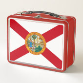 Metal Stainless Lunchbox met vlag van Florida (Voorkant)