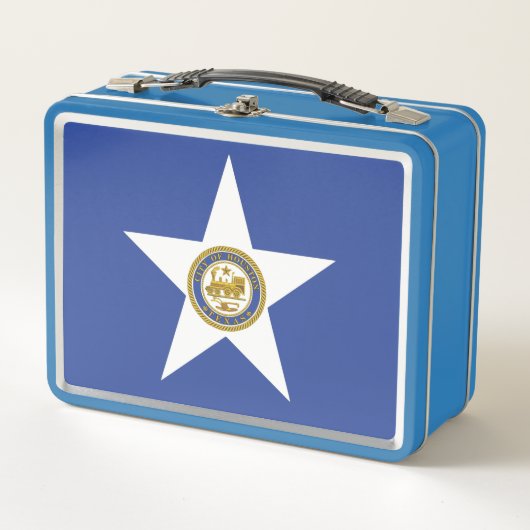 Metal Stainless Lunchbox - vlag van Houston (Voorkant)