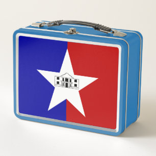 Metal Stainless Lunchbox - vlag van San Antonio