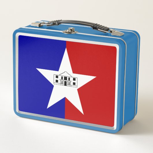 Metal Stainless Lunchbox - vlag van San Antonio (Voorkant)