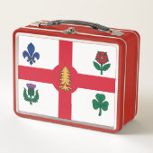 Metal Stainless Lunchbox with flag of Montreal (Devant)