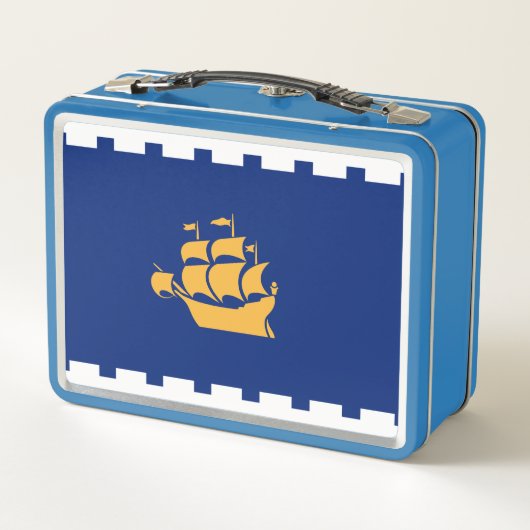 Metal Stainless Lunchbox with flag of Quebec City (Dos)
