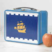 Metal Stainless Lunchbox with flag of Quebec City (En situation)