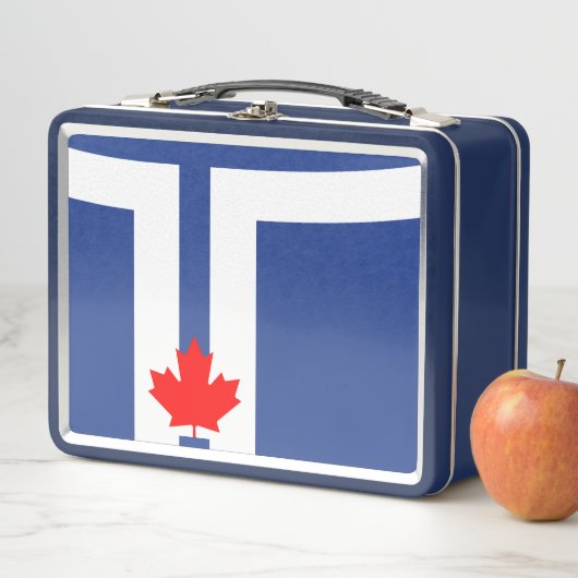 Metal Stainless Lunchbox with flag of Toronto (En situation)