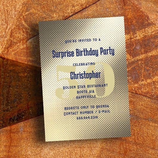 Metal Texture Party uitnodiging voor mannen