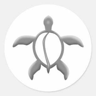 metal turtle ronde sticker