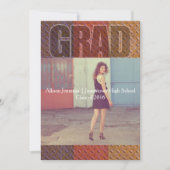 Métal Urbain Photo Graduation Party Invitation (Devant)