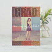 Métal Urbain Photo Graduation Party Invitation (Debout devant)