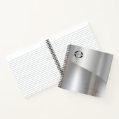 Metal Wave Logo Two-Tone Silver ID809 Notitieboek (Binnen)
