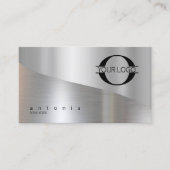 Metal Wave Logo Two-Tone Silver ID809 Visitekaartje (Voorkant)