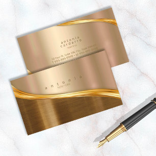 Metal Wave Two-Tone Gold ID806 Visitekaartje