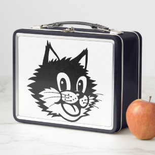 METALE LUNCHBOX VAN KATTE RETRO