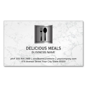 metalen banner elegant marmer magnetisch visitekaartje