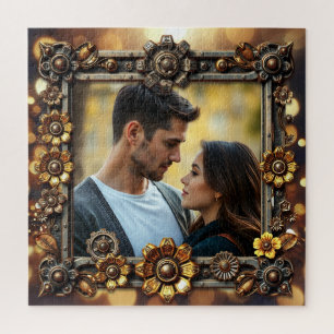Metalen Bloemen Steampunk Gepersonaliseerde Foto Legpuzzel