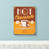 metalen bord - Hot Chocolate Canvas Afdruk (Insitu (Houten vloer))