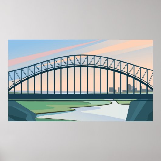 Metalen brug poster (Voorkant)